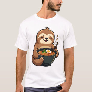 T-shirt Art Vintage Paresseux Amoureux de Ramen Nouilles 2