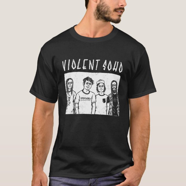 T-shirt Art Violent Noir Et Blanc Soho Lyric Music Appar (Devant)