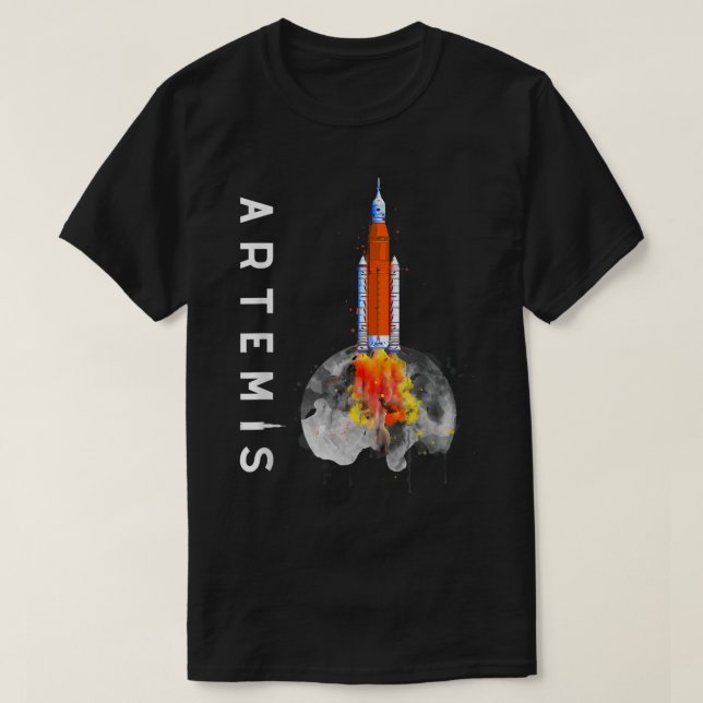 T-shirt Artemis 1 SLS Lance De Fusées Mission Sur La Lune  (Design devant)