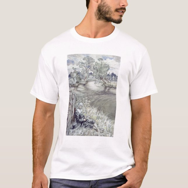 T-shirt Arthur Rackham |Izaak Walton reposant contre un F (Devant)