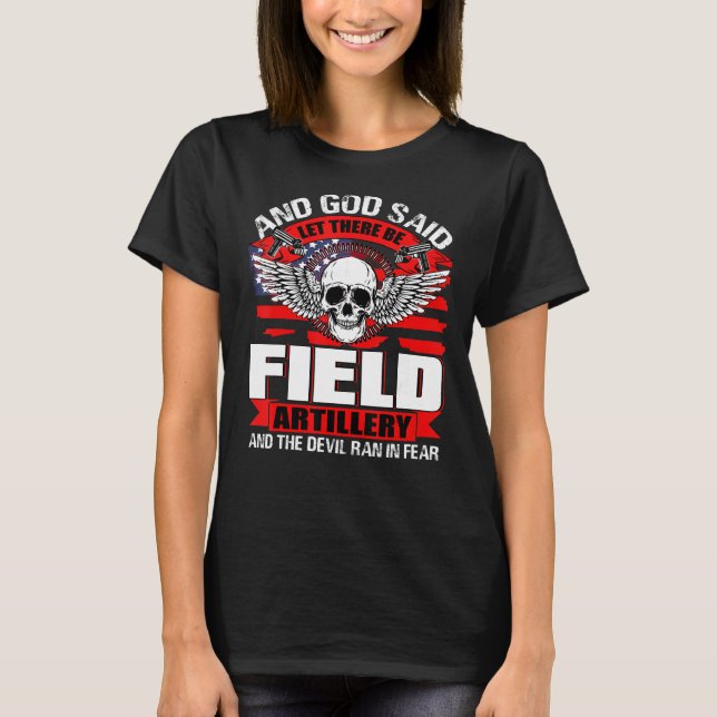 T-shirt Artillerie De Champ cool, Fière D'Être Un Vétéran (Devant)