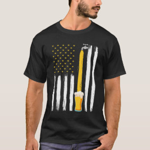 T-shirt Artisanat Beer American Flag USA 4 juillet Brasser