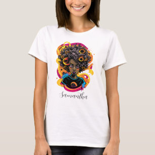 T-shirt Artiste Abstraite Afro Woman