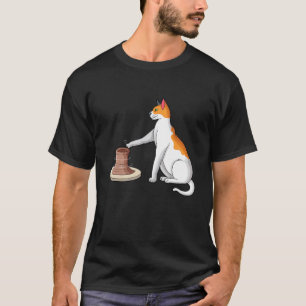 T-shirt Artiste céramiste potière chat potière drôle pour