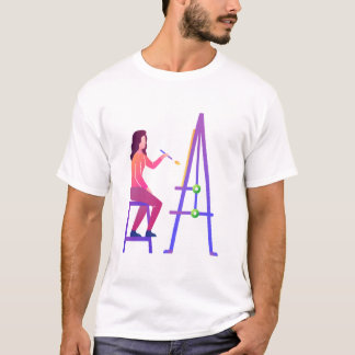 T-shirt Artiste créative au travail - Peinture féminine su