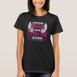T-shirt Artiste De Tatouage Des Femmes Étonnantes Ont Des 