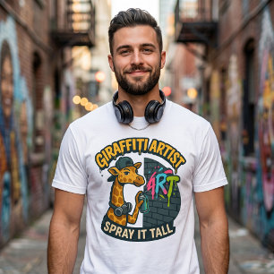 T-Shirt Artiste Giraffiti – Girafe Drôle de Graffi