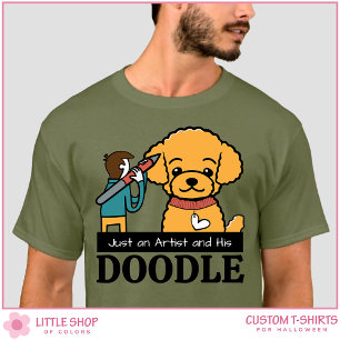 T-shirt Artiste personnalisé pour chien Golden Doodle Homm