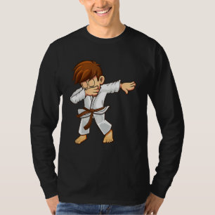 T-shirt Artistes martiaux Dabbing avec ceinture marron de