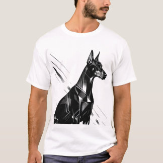 T-shirt Artistic Doberman Pinscher & Watercolor German She