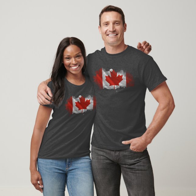 T-shirt Artistic Splatter Canada Flag Graphic Tee (Unisexe)