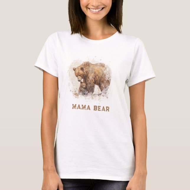 T-shirt *~* Artistique AP72 MAMA BEAR Cub Cadeau de la fêt (Devant)