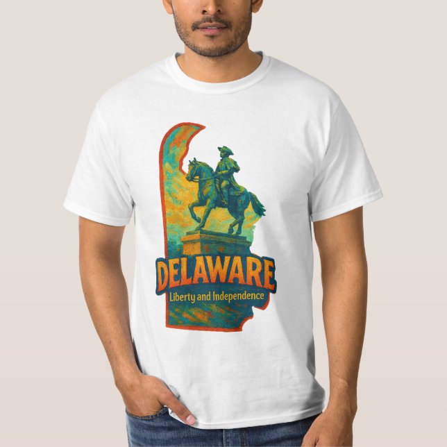 T-shirt artistique de l'État du Delaware - Peintur (Devant)