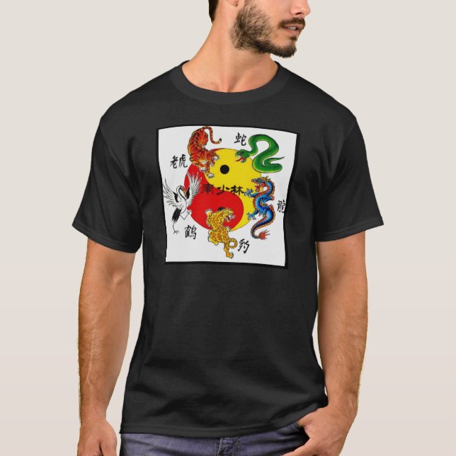 T-SHIRT ARTS MARTIAUX 5 ANIMAUX (Devant)