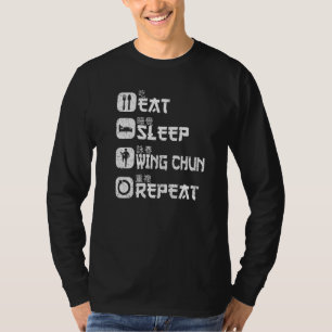 T-shirt Arts martiaux Chinois Kung Fu Manger Sleep Wing Ch