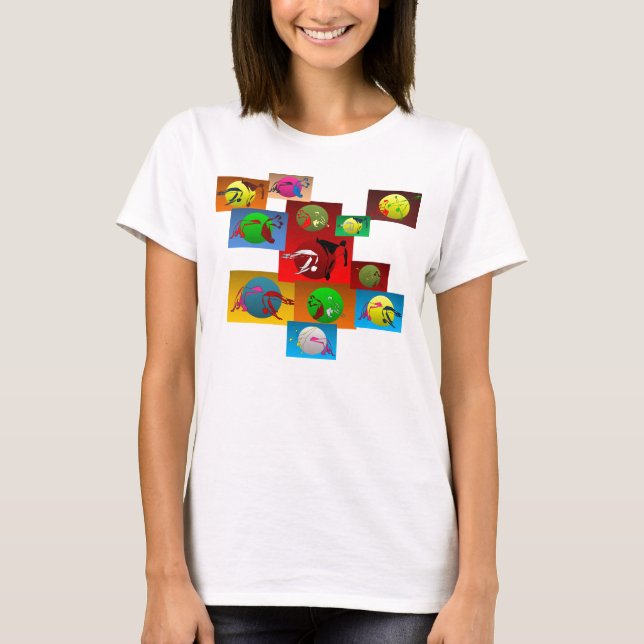 T-shirt arts martiaux de capoeira de spaghetti de pièce en (Devant)