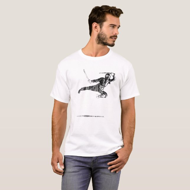 T-shirt Arts martiaux de combat de guerrier de Ninja (Devant entier)