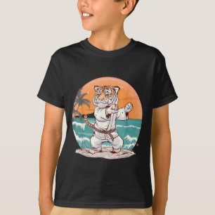 T-shirt Arts martiaux de judo mignon Tigre Plage MMA Taekw