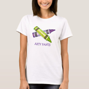 T-shirt Arty Pantalon Enseignant d'art Artiste Green Purpl