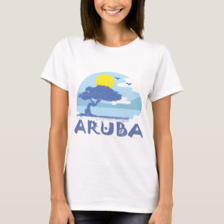 T-shirt Aruba Blue Divi Divi Tree on Stylisated Beach Impr