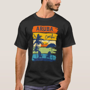 T-shirt Aruba Caribe 2022 Vacances Couples Famille Groupe