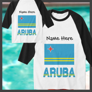 T-shirt Aruba et Drapeau d'Aruba Personnalisé Manches Long