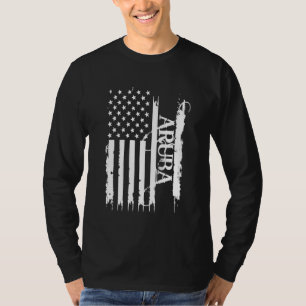 T-shirt Aruba États-Unis en détresse avec le drapeau améri