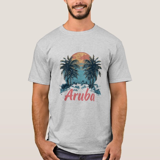 T-shirt Aruba Island Design (Version 2) - T-Sh de base pou (Devant)