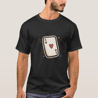 T-shirt As de cœur minimaliste - Art de carte à jouer