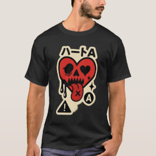 T-shirt As of Hearts — Drip-Heart Katakana (Poker Street)