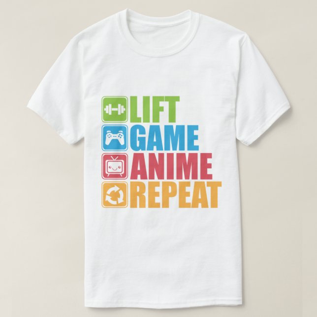T-shirt Ascenseur, Jeu, Anime, Répétition - Pictogramme d' (Design devant)