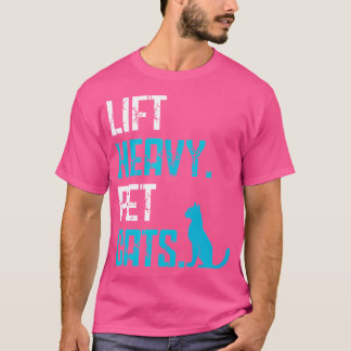 T-shirt Ascenseur Lourds Pet Chats Routine Fitness Avec Po