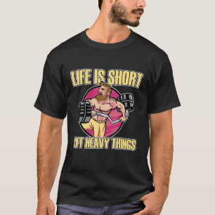 T-shirt Ascenseur Plaques Barbell Lourdes Exercice de gym 
