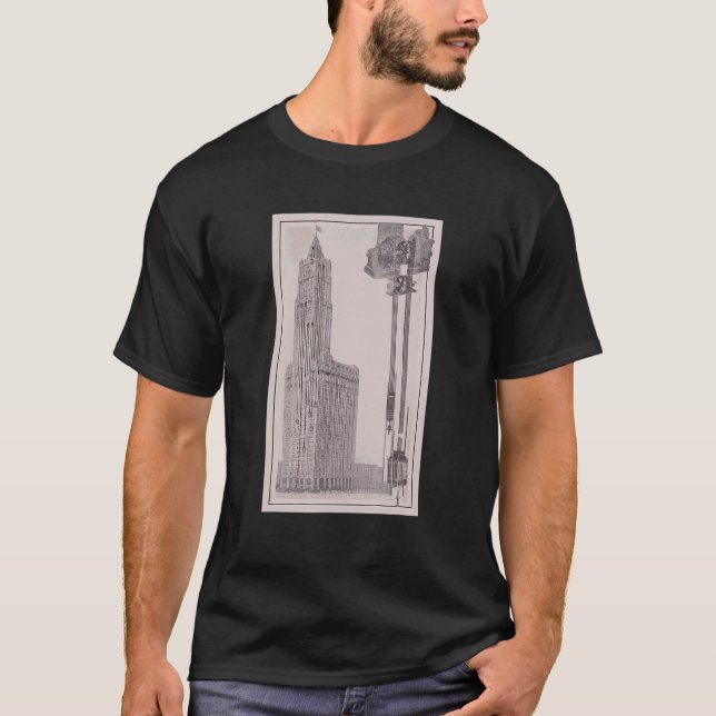 T-shirt Ascenseur vintage Dans Un Grattoir Skyscraper Illu (Devant)
