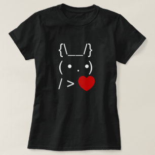 T-shirt ASCII Text Art Bunny Rabbit Donner le coeur