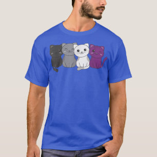 T-shirt Aseual Flag Pride LGBTQ Cats Aseual cat