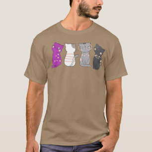 T-shirt Aseuality Ace Drapeau Kawaii Amoureux des chats Ca
