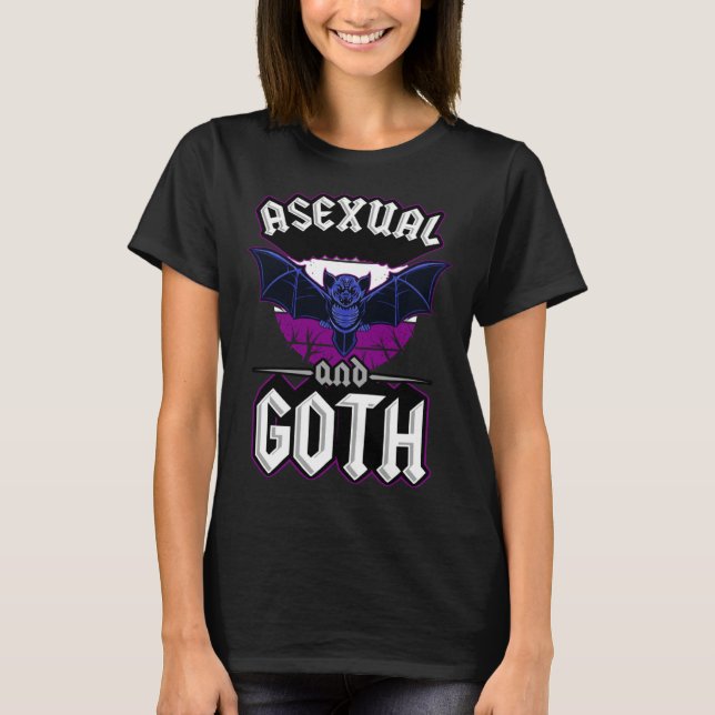 T-shirt Asexual And Goth Gothic Emo Bat Pride LGBTQ Hallow (Devant)
