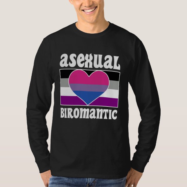 T-shirt Asexual Biromantic Pride Flag Cute  Ace Aesthetic (Devant)