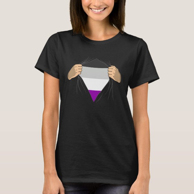 T-shirt Asexual Flag (Devant)