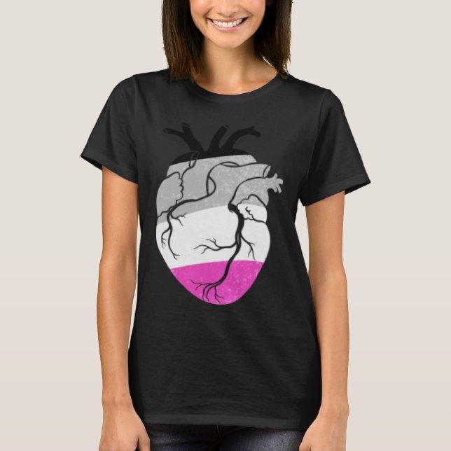 T-shirt Asexual Pride Heart Flag (Devant)