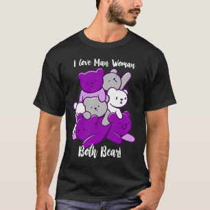 T-shirt Asexué J'aime l'homme femme les deux ours asexuali