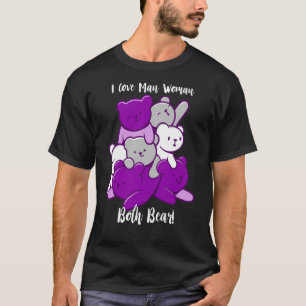 T-shirt Asexuel J'Aime Homme Femme Les Deux Portent L'Asex