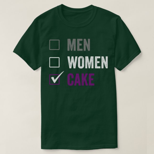 T-shirt Asexuel Plutôt Manger Gâteau Ace Fierté Asexuelle  (Design devant)