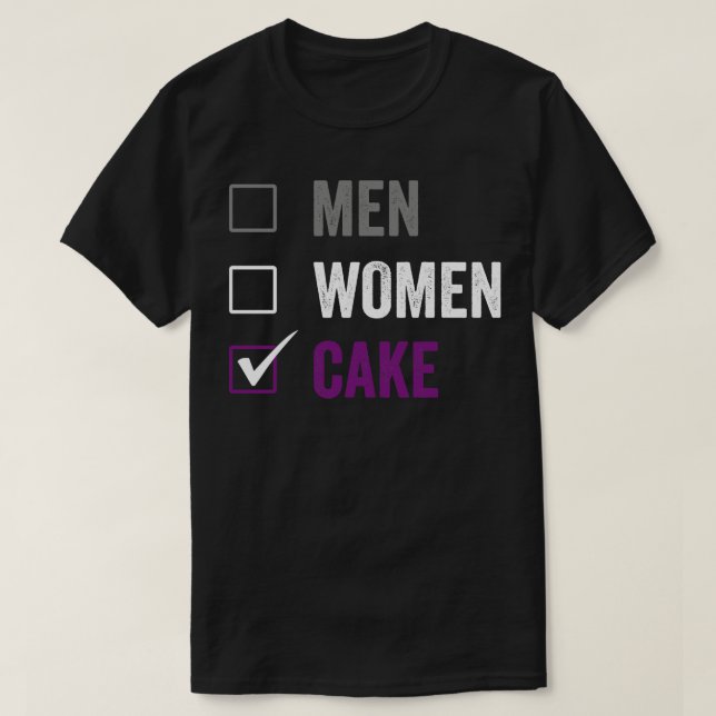 T-shirt Asexuel Plutôt Manger Gâteau Ace Fierté Asexuelle  (Design devant)