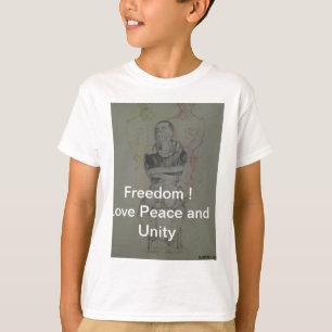 T-shirt Ash Grey : Lovely Freedom Peace and Unity