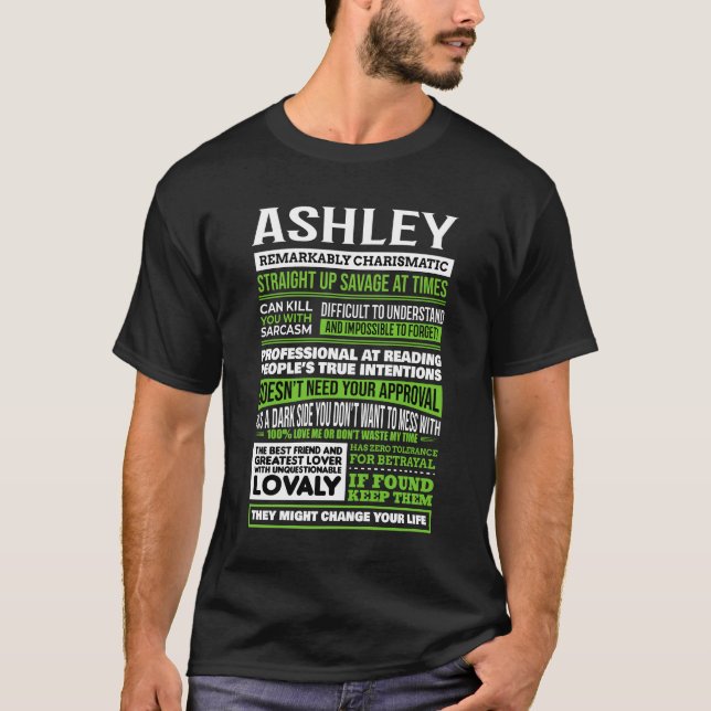 T-shirt Ashley Girl Name Definition (Devant)