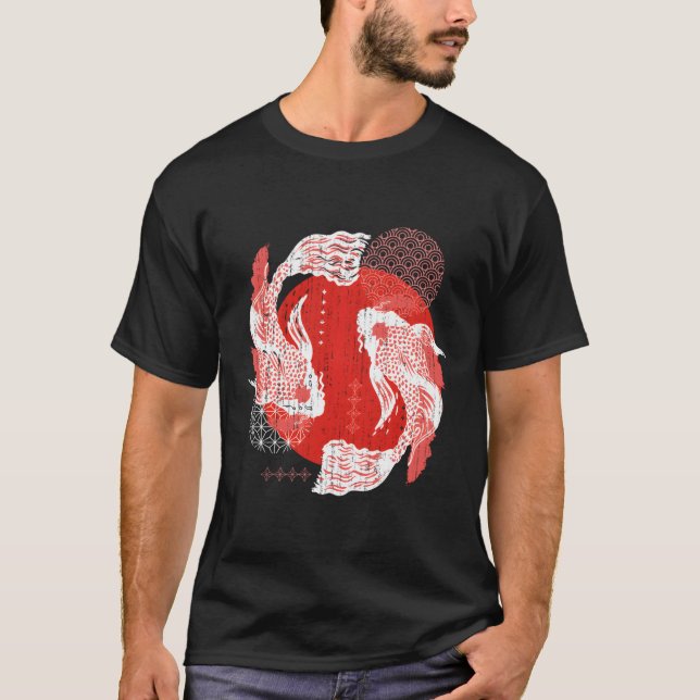 T-shirt Asiatique esthétique Taisho Sanke Fish Pond Japona (Devant)