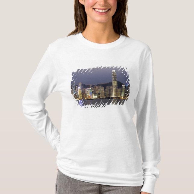 T-shirt Asie, Chine, Hong Kong, ciel urbain et 2 (Devant)