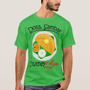 T-shirt Asie Sud Indien Vega Dosa Sambar Chutney